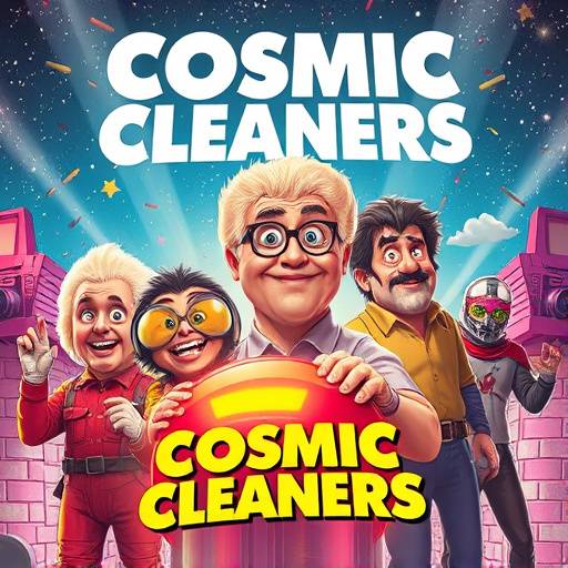 Poster for 'Cosmic Cleaners' - A sci-fi comedy compilation.