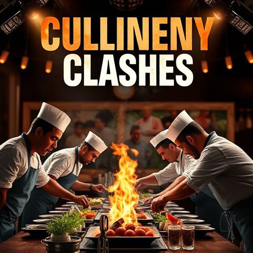Poster for 'Culinary Clashes' - A compilation of cooking competitions.