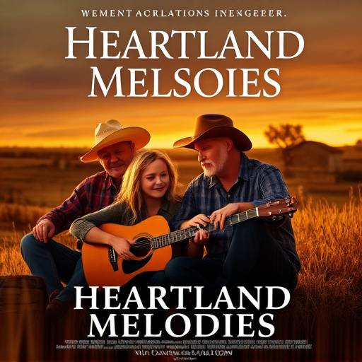 Poster for 'Heartland Melodies' - a heartwarming drama about family and music.