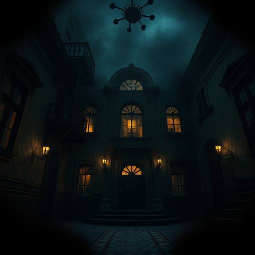 Poster for 'Mystery Manor' - a chilling horror anthology.