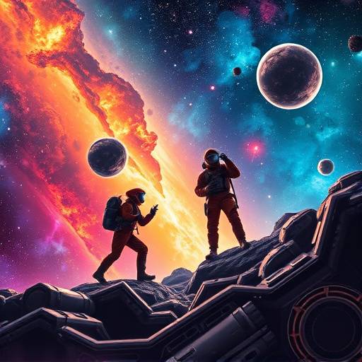 Poster for 'Space Explorers' - A science fiction compilation.